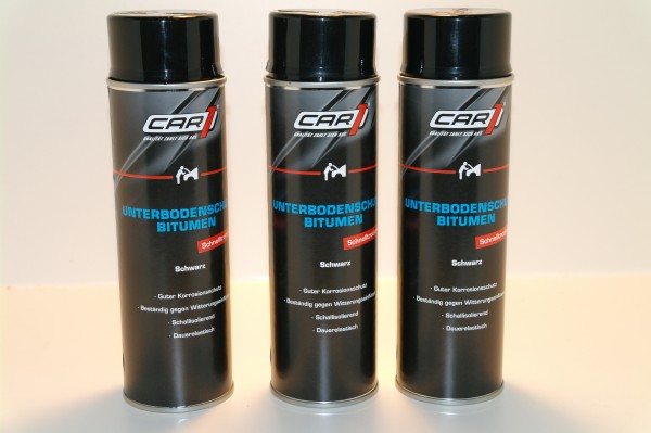 3x CAR1 CO 3612 Unterbodenschutz Bitumen 500ml Spray - schwarz