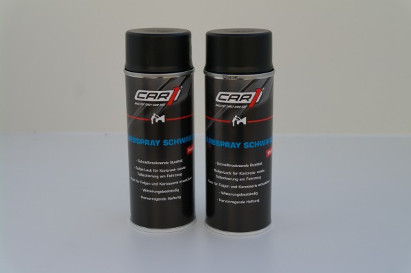 2x CAR1 CO 3600 Farb- & Lackspray 400ml - schwarz matt