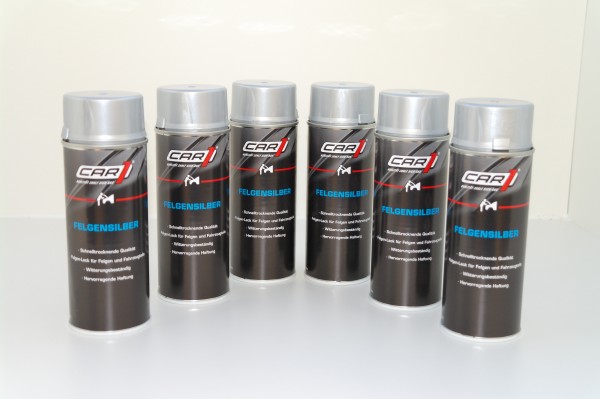 6x CAR1 CO 3602 Farb- & Lackspray 400ml - silber