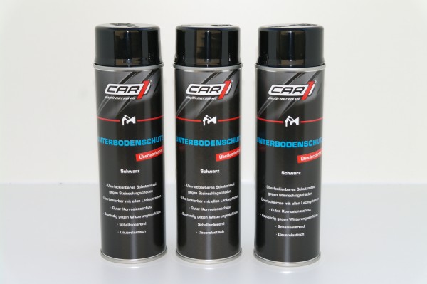 3x CAR1 CO 3606 Unterbodenschutz 500ml Spray - schwarz - überlackierbar