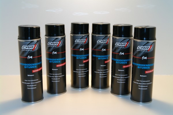 6x CAR1 CO 3612 Unterbodenschutz Bitumen 500ml Spray - schwarz