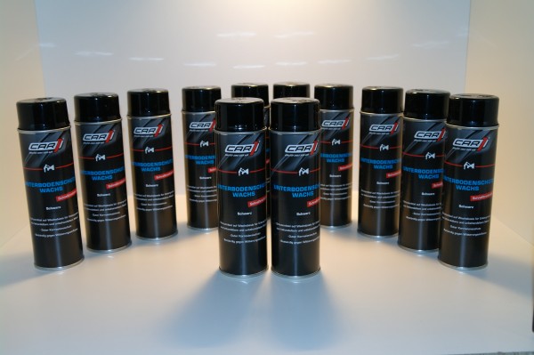 12x CAR1 CO 3608 Unterbodenschutz Wachs 500ml Spray - schwarz